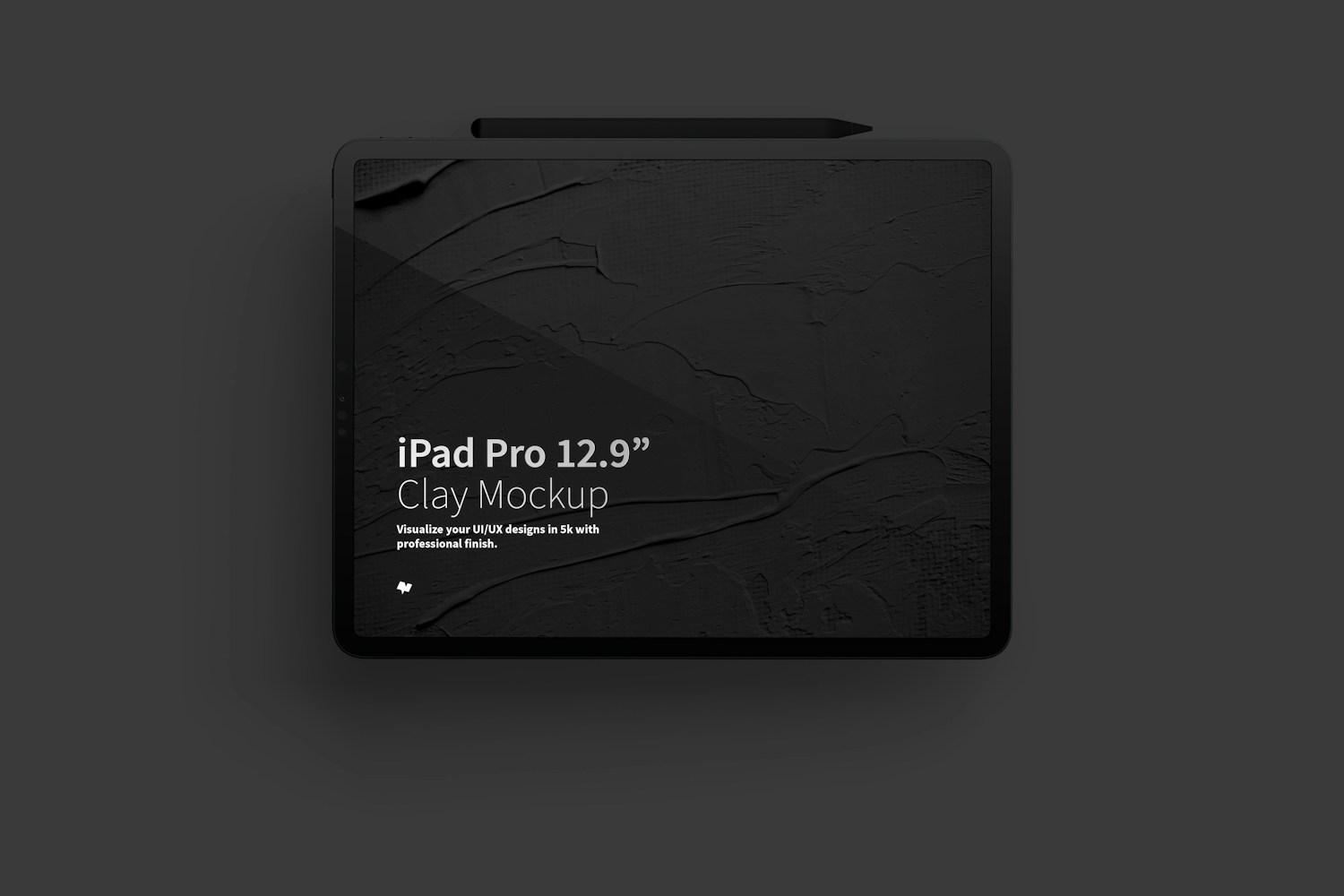 Clay iPad Pro 12.9â Mockup, Landscape Front View (5) by Original Mockups on Original Mockups