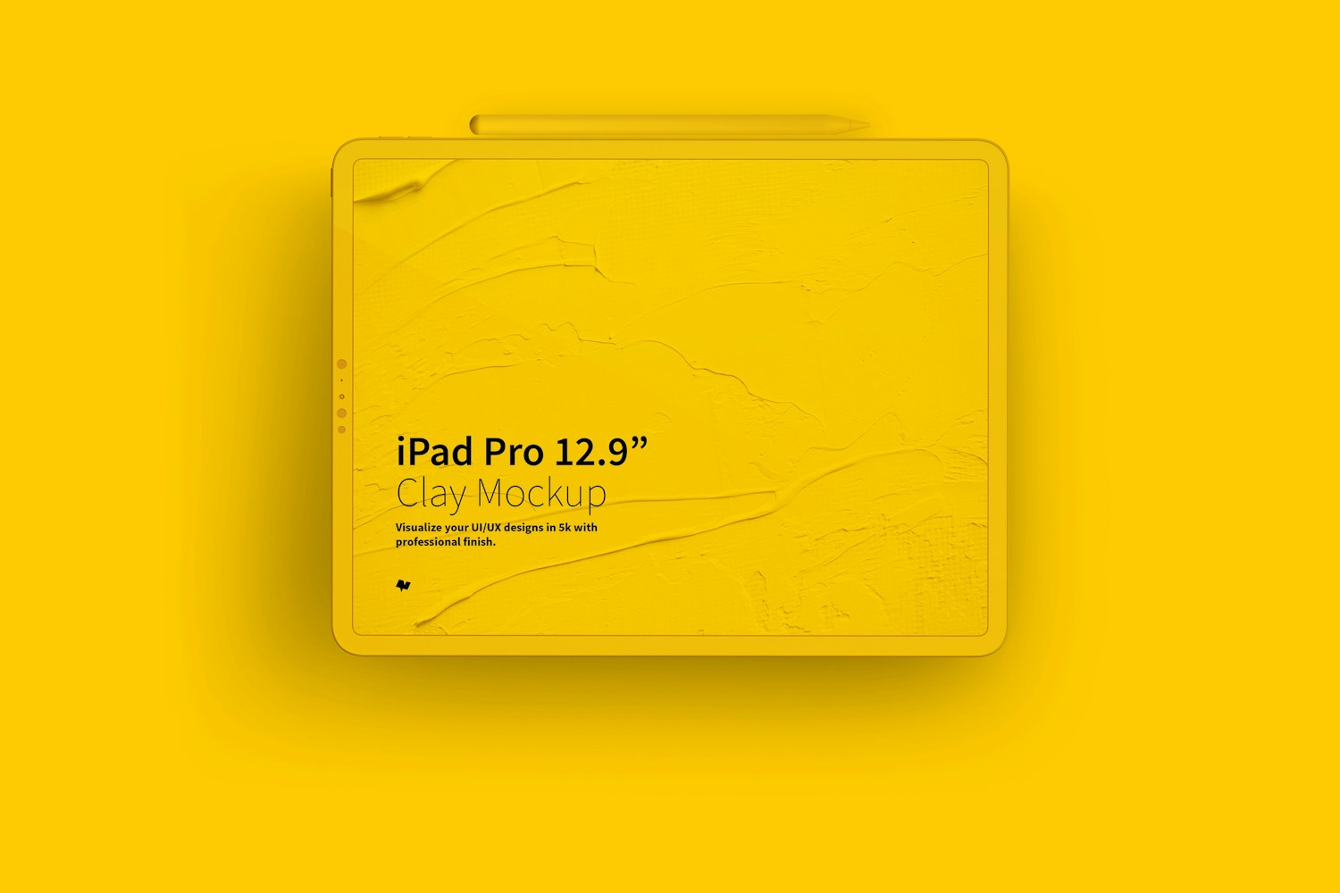Clay iPad Pro 12.9â Mockup, Landscape Front View (3) by Original Mockups on Original Mockups